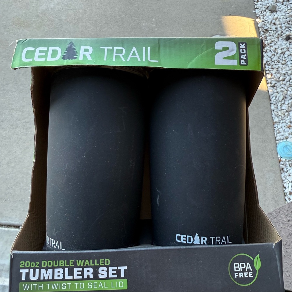 Black Tumbler Set - 20oz Double Walled